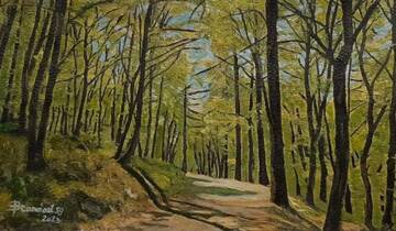 Bild: Bruno Capossela - Passeggiata tra i boschi, Vigolana TN, acrilico mis 24x15