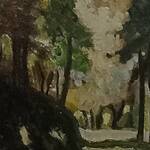 Bild: Bruno Capossela - passeggiata tra i boschi, Vigolana TN, olio mis 30x20 