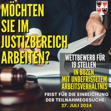NEUN NEUE GERICHTSASSISTENTEN BEI DEN GERICHTSÄMTERN IN BOZEN
