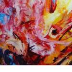 Bild: Marisa Pereyra Trevisiol - El montaje del Sol . Anno 2022. Misure 80 x 100 cm. Tecnica Mista.